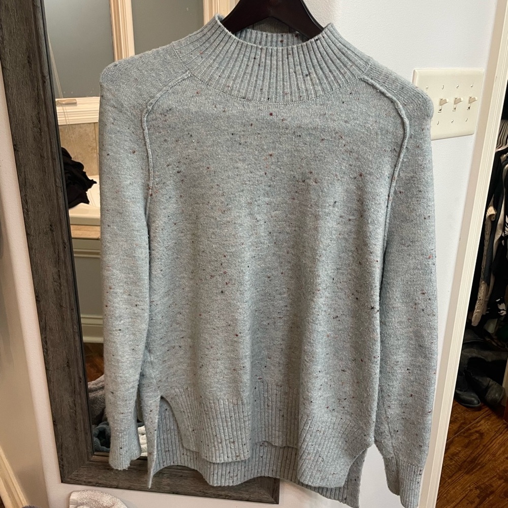 LOFT Blue Speckled Knit Sweater